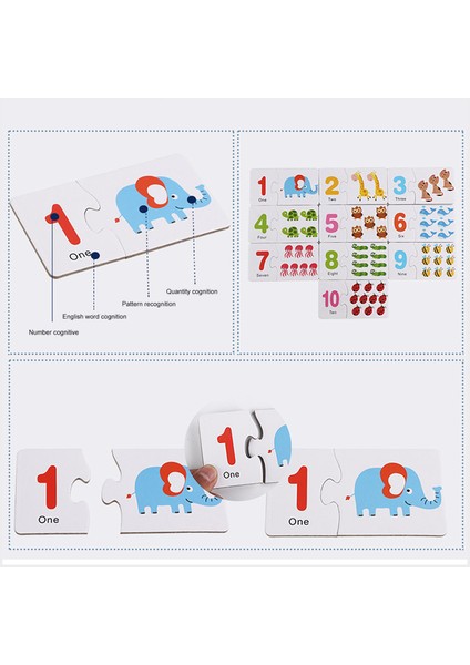 Matematik Sayı Eşleştirme Sayma Kartı Erken Eğitici Ahşap Oyuncaklar Çocuklar Içinsayı Eşleştirme (Yurt Dışından)