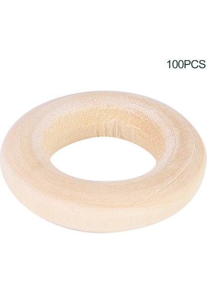 100 Adet 25mm Doğal Ahşap Halka Bebek Diş Kaşıyıcı Halkalar Dıy El Sanatları Aksesuarları
