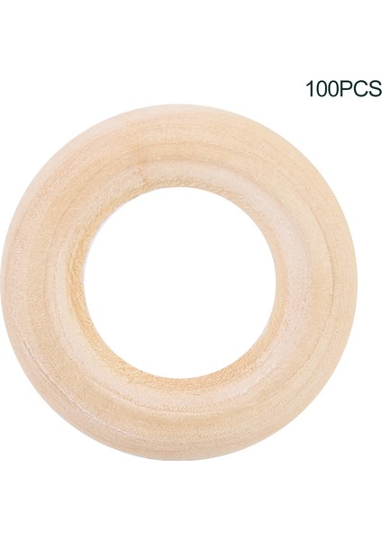 100 Adet 25mm Doğal Ahşap Halka Bebek Diş Kaşıyıcı Halkalar Dıy El Sanatları Aksesuarları