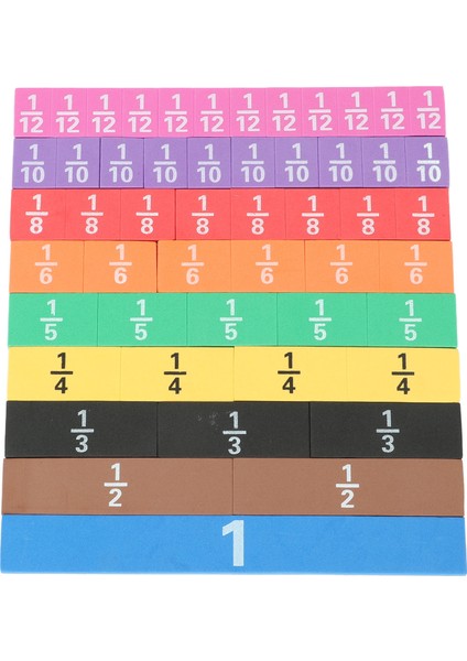 51 Adet Manyetik Kesir Fayansları Öğretim Kaynakları Beyin Eğitimi Reçine Matematik Manipülatifleri Seti Çocuklar Için
