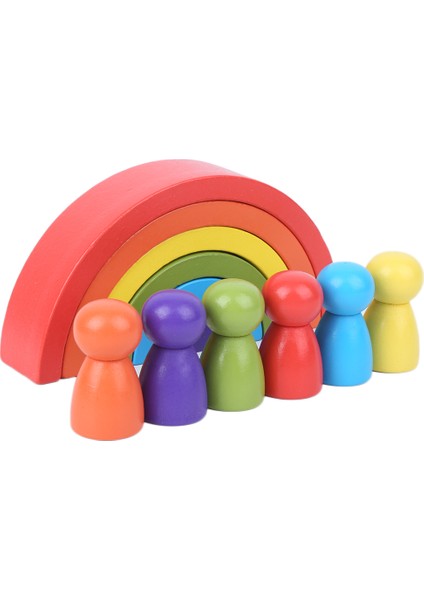 Yapı Taşları Oyuncak Seti Ahşap Kemer Istifleyici Bebek Yaratıcılığı Bebek Eğitici Oyuncaklar (Bloklar Küçük Ahşap Adamlar) (Yurt Dışından)