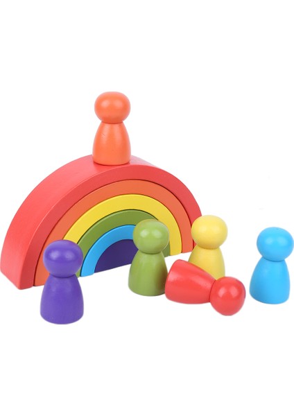 Yapı Taşları Oyuncak Seti Ahşap Kemer Istifleyici Bebek Yaratıcılığı Bebek Eğitici Oyuncaklar (Bloklar Küçük Ahşap Adamlar) (Yurt Dışından)
