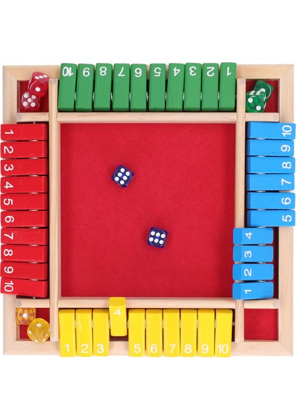Ahşap Zar Tahtası Oyunu Ev Pub Tatil Partisi 4 Oyuncu Aile Masası Matematik Oyunları Yetişkinler Çocuklar Için Kırmızı Alt (Yurt Dışından)