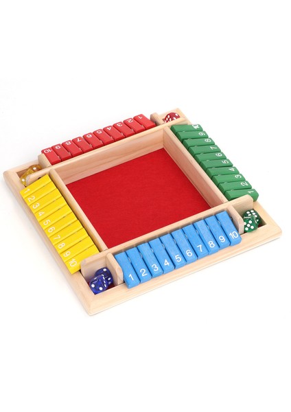 Ahşap Zar Tahtası Oyunu Ev Pub Tatil Partisi 4 Oyuncu Aile Masası Matematik Oyunları Yetişkinler Çocuklar Için Kırmızı Alt (Yurt Dışından)