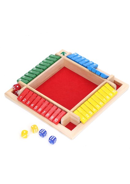 Ahşap Zar Tahtası Oyunu Ev Pub Tatil Partisi 4 Oyuncu Aile Masası Matematik Oyunları Yetişkinler Çocuklar Için Kırmızı Alt (Yurt Dışından)