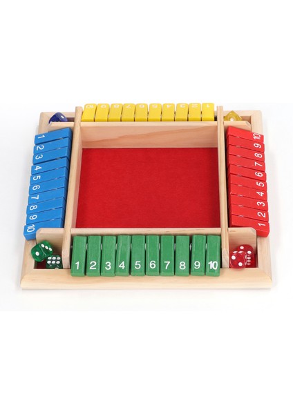 Ahşap Zar Tahtası Oyunu Ev Pub Tatil Partisi 4 Oyuncu Aile Masası Matematik Oyunları Yetişkinler Çocuklar Için Kırmızı Alt (Yurt Dışından)