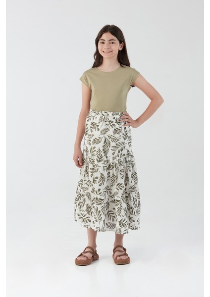 Desenli Midi Boy Kız Çocuk Etek modelleri