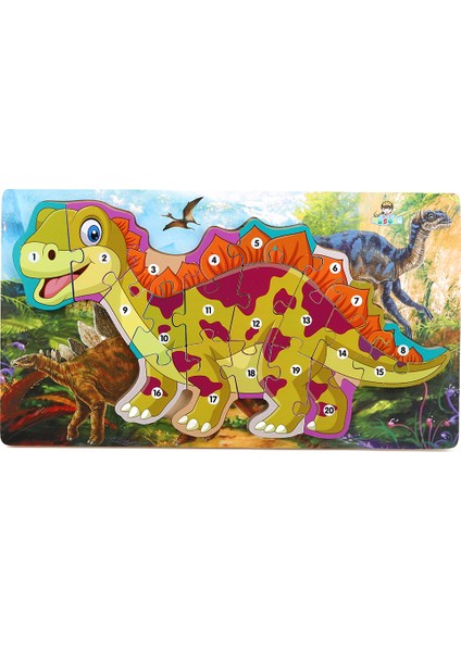 Ahşap Dinozor Bulmaca Oyuncağı Alfabe Sayı Bulmaca Çocuk Eğitici Oyuncak #6 (sayı)