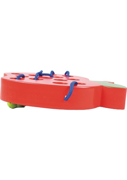 Ahşap Bağlama Iplikleme Oyuncağı Montessori Solucan Meyve Yiyen Iplikleme Seyahat Oyunu Çocuklar Için Erken Eğitim Oyuncağı Elma