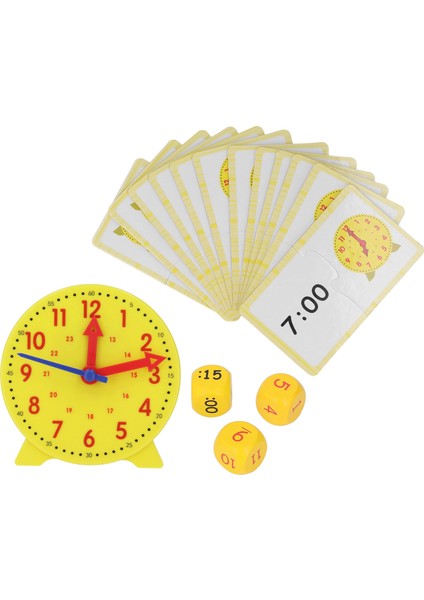 Çocuklar Öğretme Saati 3 Zar 24 Kart Zaman Öğrenme Biliş Eğitici Saat Oyuncak (Yurt Dışından)