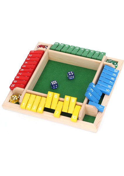 Ahşap Zar Tahtası Oyunu Ev Pub Tatil Partisi 4 Oyuncu Aile Masası Matematik Oyunları Yetişkinler Çocuklar Yeşil Alt (Yurt Dışından)