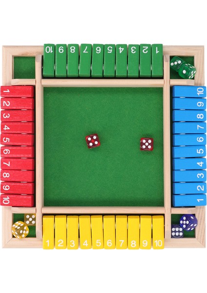 Ahşap Zar Tahtası Oyunu Ev Pub Tatil Partisi 4 Oyuncu Aile Masası Matematik Oyunları Yetişkinler Çocuklar Yeşil Alt (Yurt Dışından)