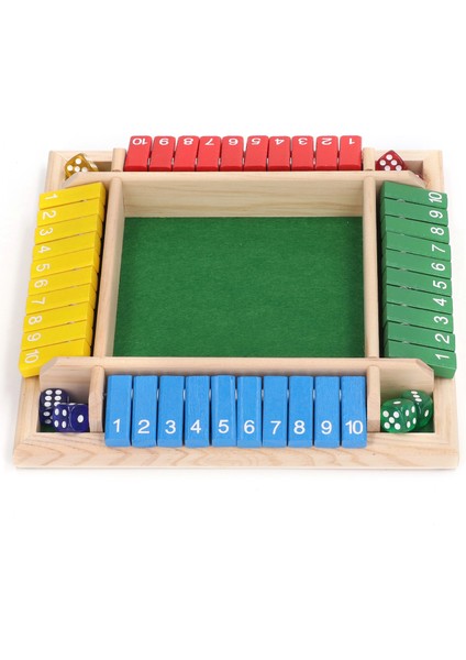 Ahşap Zar Tahtası Oyunu Ev Pub Tatil Partisi 4 Oyuncu Aile Masası Matematik Oyunları Yetişkinler Çocuklar Yeşil Alt (Yurt Dışından)