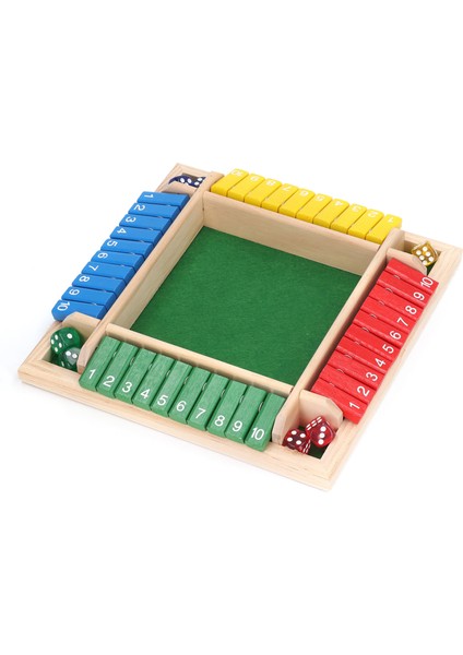 Ahşap Zar Tahtası Oyunu Ev Pub Tatil Partisi 4 Oyuncu Aile Masası Matematik Oyunları Yetişkinler Çocuklar Yeşil Alt (Yurt Dışından)