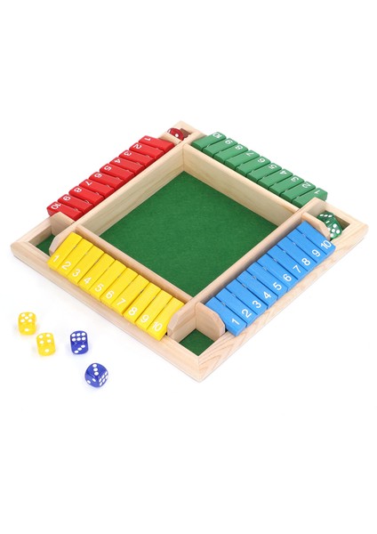 Ahşap Zar Tahtası Oyunu Ev Pub Tatil Partisi 4 Oyuncu Aile Masası Matematik Oyunları Yetişkinler Çocuklar Yeşil Alt (Yurt Dışından)