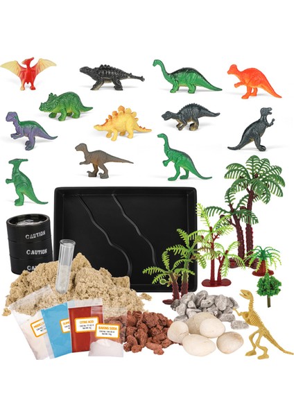 Dinozor Sahnesi Seti Yaratıcılığı Geliştirin Canlı Dinozor Oyuncağı Çocuklar Için Doğum Günü Partileri