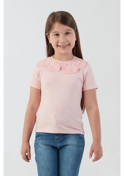 Bebe Yaka Fitilli Kız Çocuk Tişört