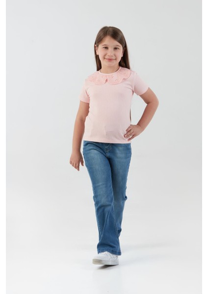 Bebe Yaka Fitilli Kız Çocuk Tişört modelleri