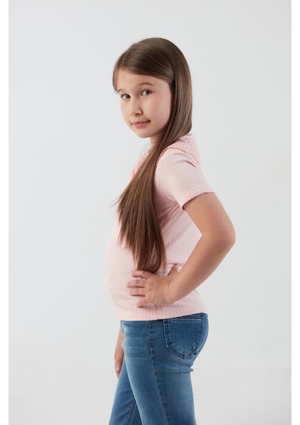 Bebe Yaka Fitilli Kız Çocuk Tişört indirimleri