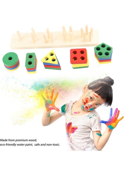 Ahşap Geometri Şekil Blokları Eşleşen Bebek Çocuk Zeka Geliştirme Eğitici Oyuncak(#1) (Yurt Dışından)