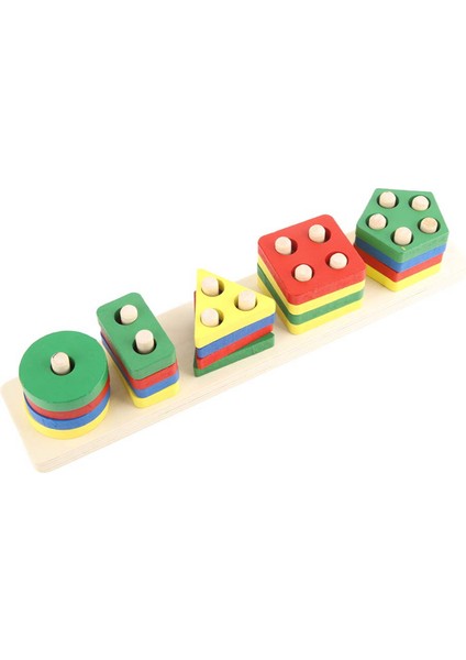 Ahşap Geometri Şekil Blokları Eşleşen Bebek Çocuk Zeka Geliştirme Eğitici Oyuncak(#1) (Yurt Dışından)