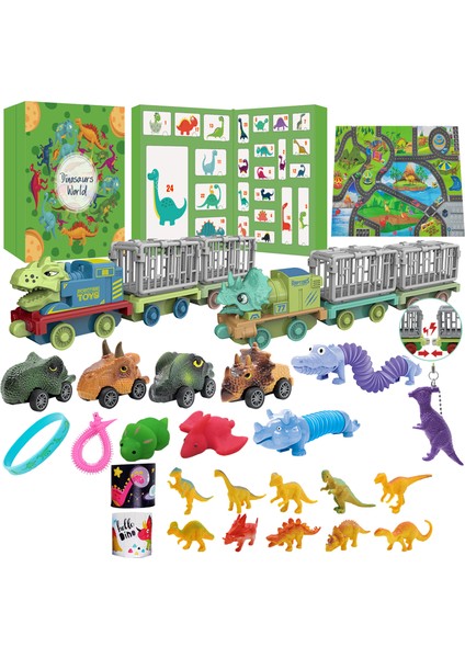 Dinozor Takvimi Plastik Yeşil Güvenli Noel Dinozor Takvimi Oyuncak Için (Yurt Dışından)