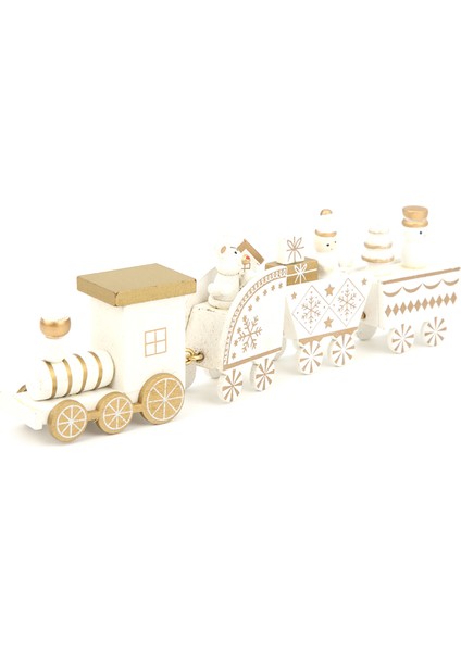 Mini Noel Çocuk Ahşap Tren Oyuncak Çocuk Ev Dıy Tren Dekorasyon Süsleme Hediye Beyaz (Yurt Dışından)