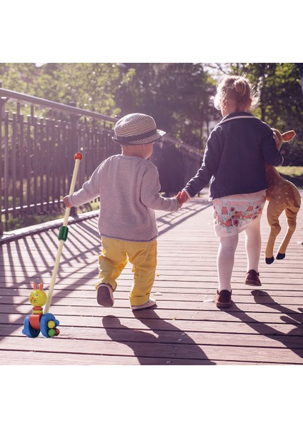 Ahşap Bebek Yürüteci Ahşap Itme ve Çekme Yürüme Oyuncağı Çocuk Yürümeyi Öğreniyor Hayvan Itme Oyuncağı (Yurt Dışından)