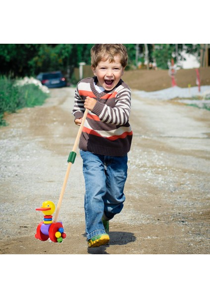 Ahşap Bebek Yürüteci Ahşap Itme ve Çekme Yürüme Oyuncağı Çocuk Yürümeyi Öğreniyor Hayvan Itme Oyuncağı (Yurt Dışından)