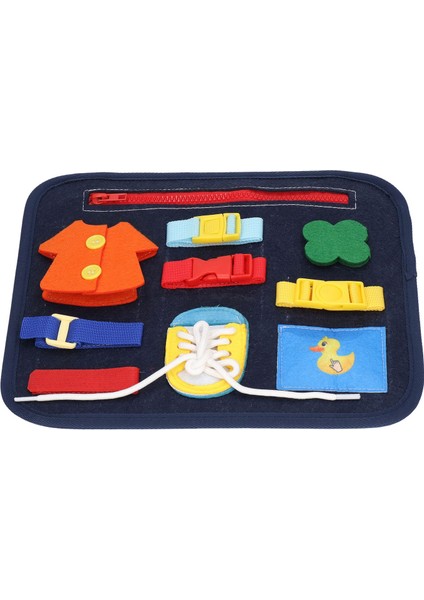 Montessori Busy Board Temel Beceriler Giyinmeyi Öğrenin El Becerisi El Göz Koordinasyonu Yürümeye Başlayan Çocuk Seyahat Oyuncakları Çocuklar Için (Yurt Dışından)