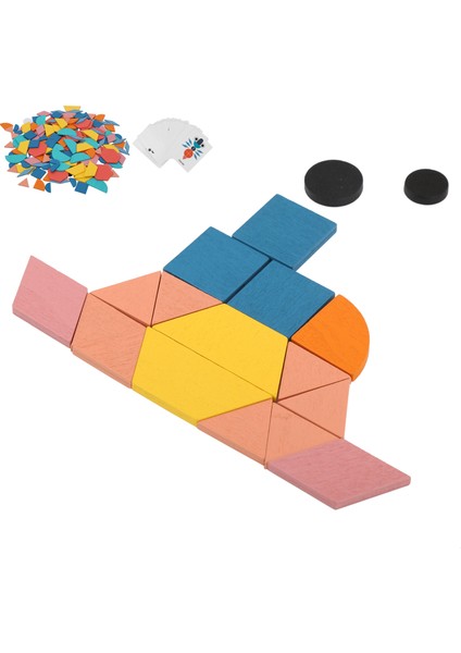 Ahşap Desen Blokları Seti Geometrik Şekil Bulmacası Eğitici Yapboz Oyuncağıyapboz Oyuncağı (Yurt Dışından)