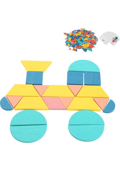 Ahşap Desen Blokları Seti Geometrik Şekil Bulmacası Eğitici Yapboz Oyuncağıyapboz Oyuncağı (Yurt Dışından)