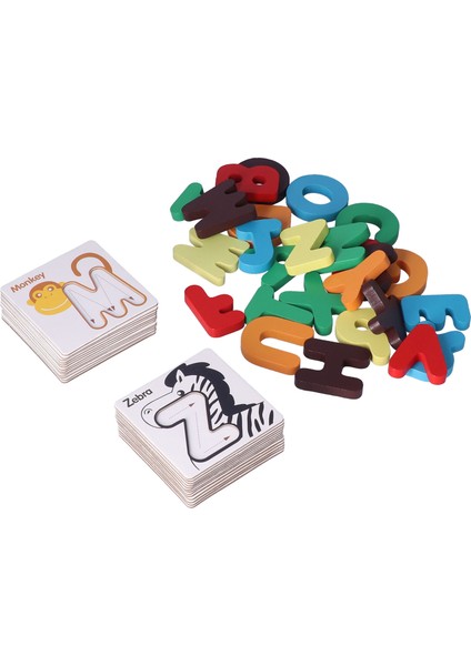 Alfabe Flaş Kartları Abc Montessori Eğitici Oyuncaklar 3-5 Yaş Arası Çocuklar Için Prescool Öğrenme Aktiviteleri
