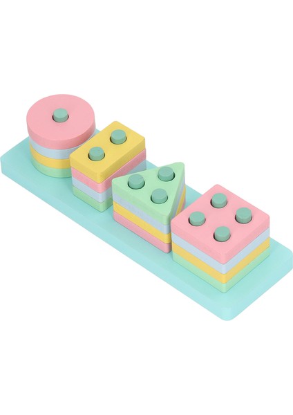Geometrik Sıralama Yığma Bloğu Erken Eğitim Şekil Renk Tanıma Bulmacası Sıralama Yığma Bloğu Dikdörtgen Yığma Sütun