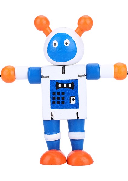 Kişilik Sevimli Ahşap Robot Oyuncakları Çocuklar Için Öğrenme ve Eğitici Oyuncaklar (Beyaz) (Yurt Dışından)