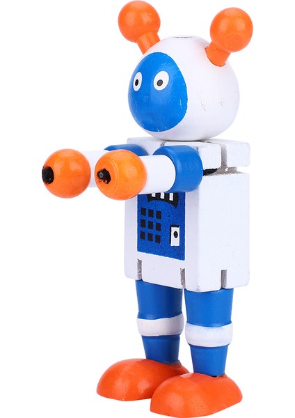 Kişilik Sevimli Ahşap Robot Oyuncakları Çocuklar Için Öğrenme ve Eğitici Oyuncaklar (Beyaz) (Yurt Dışından)