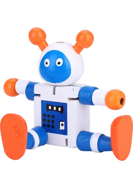 Kişilik Sevimli Ahşap Robot Oyuncakları Çocuklar Için Öğrenme ve Eğitici Oyuncaklar (Beyaz) (Yurt Dışından)