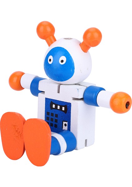 Kişilik Sevimli Ahşap Robot Oyuncakları Çocuklar Için Öğrenme ve Eğitici Oyuncaklar (Beyaz) (Yurt Dışından)