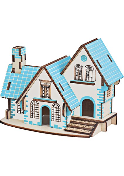 3d Puzzle Ahşap Villa Ev Yapımı Modeli Çocuk Çocuk Yapboz Dıy El Sanatları Eğitici Oyuncaklar