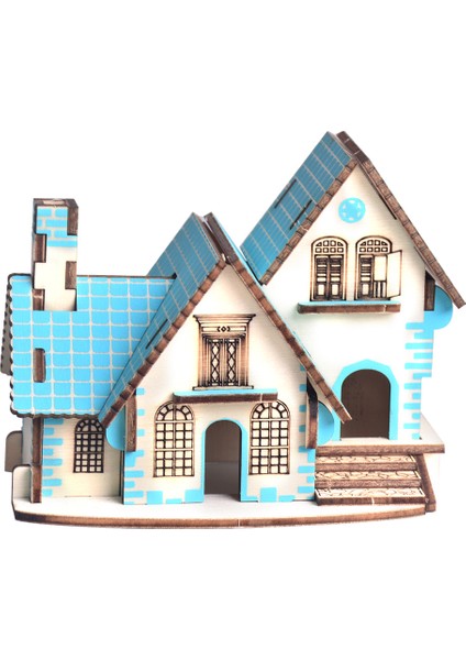 3d Puzzle Ahşap Villa Ev Yapımı Modeli Çocuk Çocuk Yapboz Dıy El Sanatları Eğitici Oyuncaklar