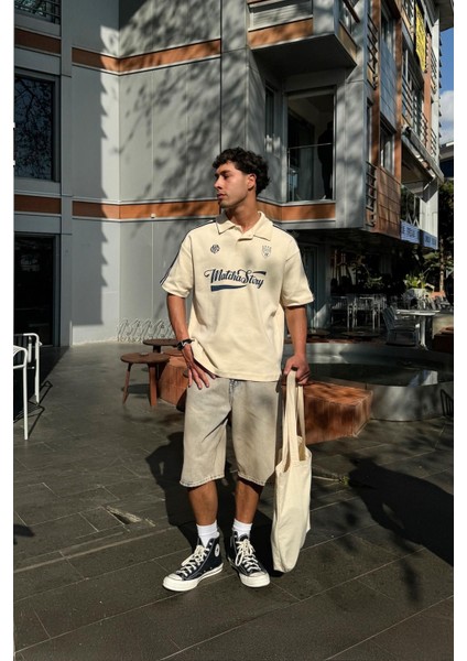 Matcha Story Baskılı Oversize Tişört