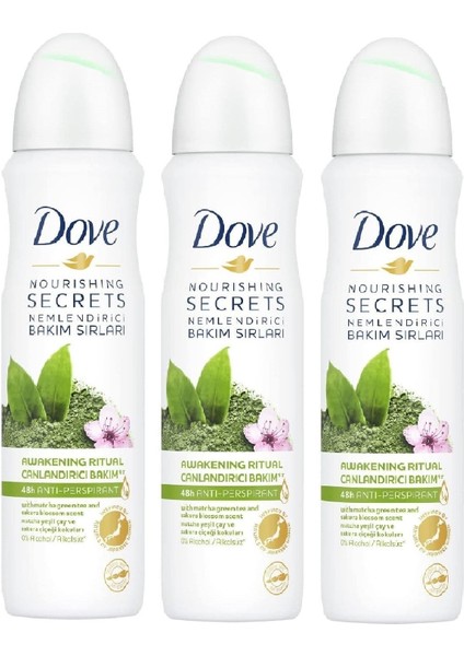 Kadın Matcha Yeşil Çay ve Sakura Çiçeği Sprey Deodorant 150 ml x 3 Adet