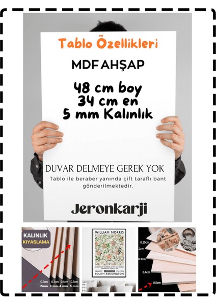 Matchablossom Paris'te Tablo Ahşap Poster Dekoratif fiyatları