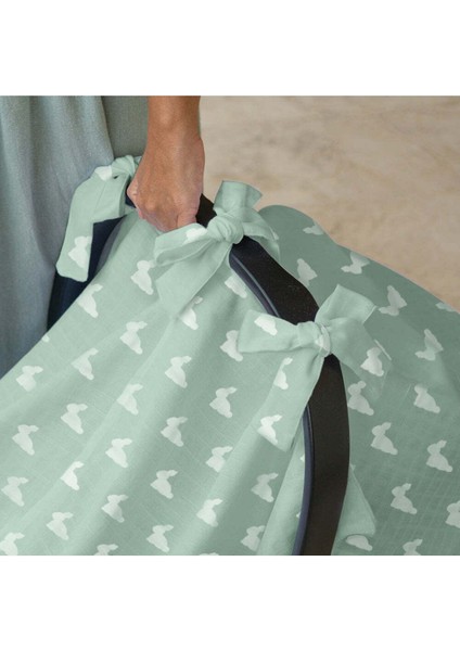 %100 Pamuk Müslin Puset Örtüsü - Mono Lapin Matcha Green indirimleri