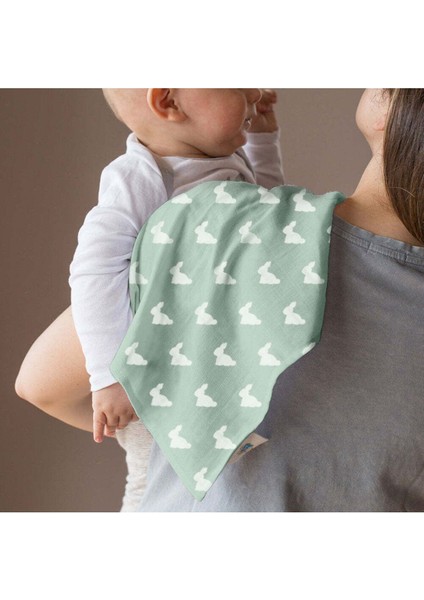 %100 Pamuk Müslin Bebek Omuz Bezi 5li - Mono Lapin Matcha Green modelleri