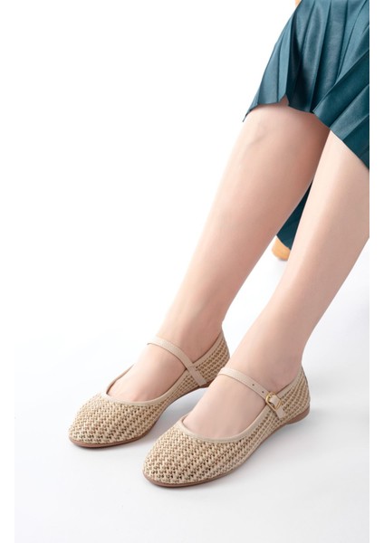 7432 Bej Fileli Toka Detaylı Günlük Kadın Babet fiyatları