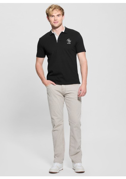 Desenli Siyah Erkek Polo T-Shirt M5GP60K7O64JBLK Lyle Ss Polo