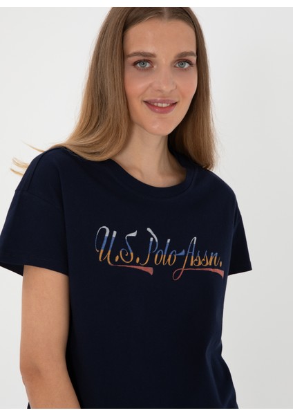 Bisiklet Yaka Lacivert Kadın T-Shirt Gıselle fiyatları