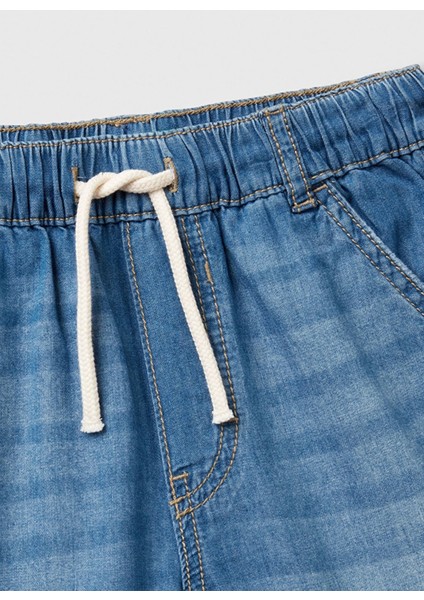 Normal Bel Regular Fit Koyu Indigo Erkek Çocuk Şort 4DHJC9047