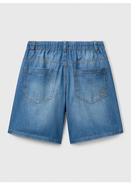 Normal Bel Regular Fit Koyu Indigo Erkek Çocuk Şort 4DHJC9047